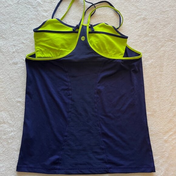 Roxy Navy and LIme Green Tank- Size M - Picture 2 of 6